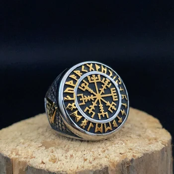 Põhjamaade Rune Viking Kompassi Ringi Roostevabast Terasest Vintage Valknut Viking Rõngad Meeste Mood Amulett Ehted Kingitus Dropshipping